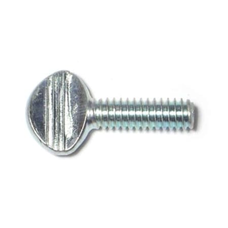 Midwest Fastener Thumb Screw, 1/4"-20 Thread Size, Spade, Zinc Plated Steel, 3/4 in Lg, 4 PK 60512